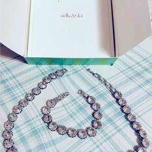 Stella & Dot Rhinestone necklace and bracelet set